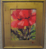 "TWO BY TWO" POPPY STUDY BY V. VAUGHAN FRAMED