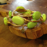 " BOURBON & BOWETIES " LIME GREEN OVAL