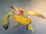 BOB RANSLEY " SEA TURTLE ON BLUE " BOB RANSLEY " SEA TURTLE ON BLUE "