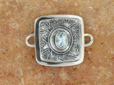 TABRA BLUE TOPAZ WITH STAR EMBOSSING CONNECTOR CHARM