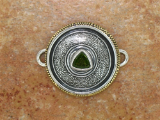 TABRA SILVER AND BRONZE WITH FACETED PERIDOT CONNECTOR CHARM