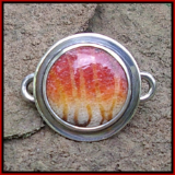 TABRA SMALL ROUND APPLE CORAL CONNECTOR CHARM