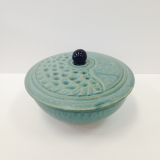 CORNELL ART POTTERY " SMALL TURQUOISE BOWL WITH LID "