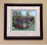 P. BUCKLEY MOSS FRAMED GICLÉE "CONCORD COVERED BRIDGE" SMALL