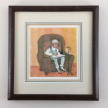 P. BUCKLEY MOSS " STORY TIME WITH BROTHER " FRAMED