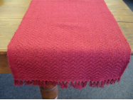 RED SOLID HONEYCOMB TABLE RUNNER