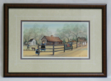P. BUCKLEY MOSS FRAMED PRINT " THE EXCHANGE PLACE REVISITED "