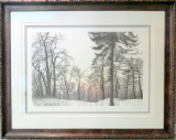 FRANKLIN GALAMBOS FRAMED HAND TINTED ETCHING  " MORNING HAZE " FRANKLIN GALAMBOS FRAMED HAND TINTED ETCHING  " MORNING HAZE "