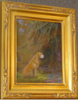 "PATIENCE STUDY" BY V. VAUGHAN FRAMED
