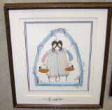 P. BUCKLEY MOSS FRAMED PRINT " SISTERS TOGETHER "