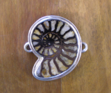 TABRA OOAK SPIRAL SHELL IN STERLING SILVER CONNECTOR CHARM