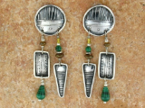 TABRA MALACHITE AND BRONZE BEAD EARRINGS ON WIRES