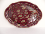 RAY POTTERY RED SERVING PLATTER