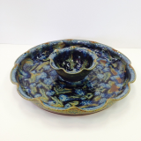 RAY POTTERY " CHIP & DIP " BLUE