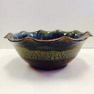 RAY POTTERY " FLUTED FRUIT BOWL "