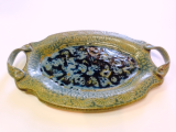 RAY POTTERY " OVAL PLATTER WITH HANDLES "