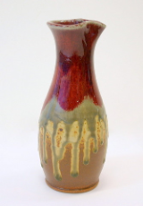 RAY POTTERY RED SALAD DRESSING JAR