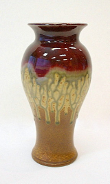 RAY POTTERY RED TALL VASE