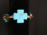 BOURBON AND BOWETIES SMALL TURQUOISE CROSS