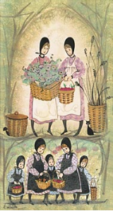 P. BUCKLEY MOSS PRINT " BASKETS GALORE " RARE PRINT P. BUCKLEY MOSS PRINT " BASKETS GALORE " RARE PRINT