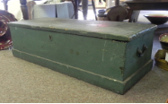 ANTIQUE GREEN PAINTED BOX
