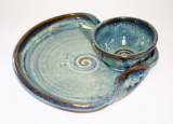 KIMBERLY GREY POTTERY CHIP AND DIP PLATTER KIMBERLY GREY POTTERY CHIP AND DIP PLATTER
