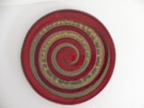 RAY POTTERY RED BRUNCH PLATE RAY POTTERY RED BRUNCH PLATE