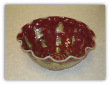 RAY POTTERY RED LARGE SCALLOPED SERVING BOWL