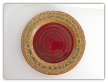 RAY POTTERY RED SPIRAL DINNER PLATE