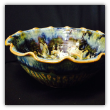RAY POTTERY " SCALLOPED SALAD BOWL " BLUE, LARGE