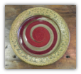 RAY POTTERY RED SPIRAL SALAD PLATE
